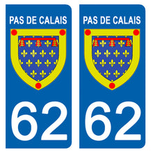 Load the image in the gallery, 62 PAS DE CALAIS - License plate stickers, available for AUTO and MOTO