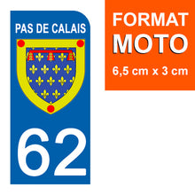 Laden Sie das Bild in die Galerie, 62 PAS DE CALAIS - Kennzeichenaufkleber, erhältlich für AUTO und MOTORRAD