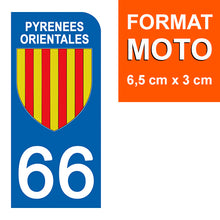 Load the image in the gallery, 66 PYRENNEES ORIENTALES - Stickers for license plate, available for CAR and MOTO