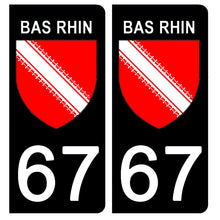Load the image in the gallery, 67 BAS RHIN - Stickers for license plate, available for CAR and MOTO