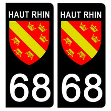 Load the image in the gallery, 68 HAUT RHIN - Stickers for license plate, available for AUTO and MOTO