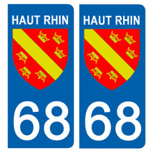 Load the image in the gallery, 68 HAUT RHIN - Stickers for license plate, available for AUTO and MOTO