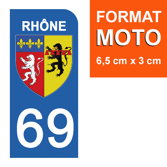 69 RHONE - Stickers pour plaque d'immatriculation, disponible pour AUTO et MOTO