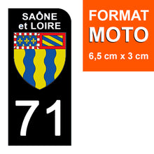 Load the image in the gallery, 71 SAÔNE et LOIRE - Stickers for license plate, available for AUTO and MOTO