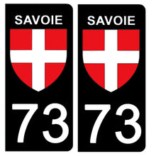 Charger l&#39;image dans la galerie, 73 SAVOIE - Stickers pour plaque d&#39;immatriculation, disponible pour AUTO et MOTO
