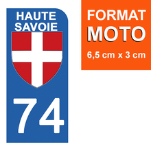 Load the image in the gallery, 74 HAUTE SAVOIE - License plate stickers, available for AUTO and MOTO