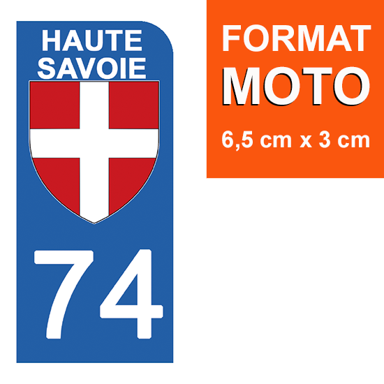 74 Haute-Savoie logo 3 autocollant département plaque sticker  immatriculation auto - Angles : droits Droits - Cdiscount Auto
