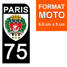 Charger l&#39;image dans la galerie, 75 PARIS - Stickers pour plaque d&#39;immatriculation, disponible pour AUTO et MOTO
