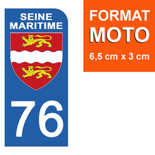 Load the image in the gallery, 76 SEINE MARITIME - Stickers for license plate, available for CAR and MOTO