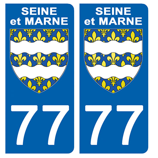Sticker plaque immatriculation département 92 Hauts de Seine