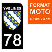Load the image in the gallery, 78 YVELINES - Stickers for license plate, available for CAR and MOTO