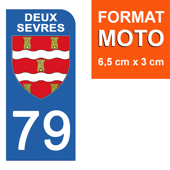 79 DEUX SEVRES - Stickers pour plaque d'immatriculation, disponible pour AUTO et MOTO