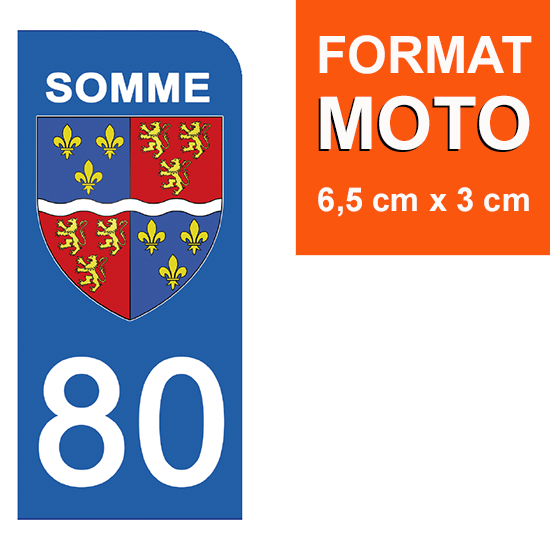 80 SOMME - Stickers pour plaque d'immatriculation, disponible pour AUTO et MOTO