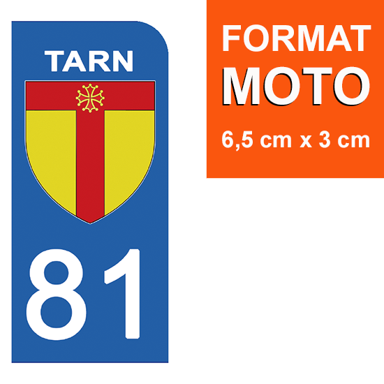 81 TARN - Stickers pour plaque d'immatriculation, disponible pour AUTO et MOTO
