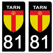 Load the image in the gallery, 81 TARN - Stickers for license plate, available for AUTO and MOTO