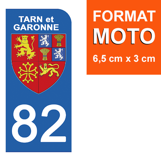 82 TARN et GARONNE - Stickers pour plaque d'immatriculation, disponible pour AUTO et MOTO