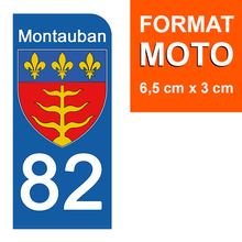 Load the image in the gallery, 82 TARN et GARONNE, MONTAUBAN - License plate stickers, available for AUTO and MOTO
