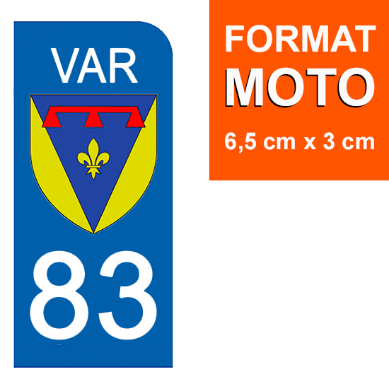 83 VAR - Stickers pour plaque d'immatriculation, disponible pour AUTO et MOTO