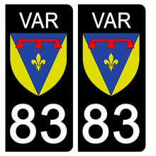 Load the image in the gallery, 83 VAR - Stickers for license plate, available for AUTO and MOTO