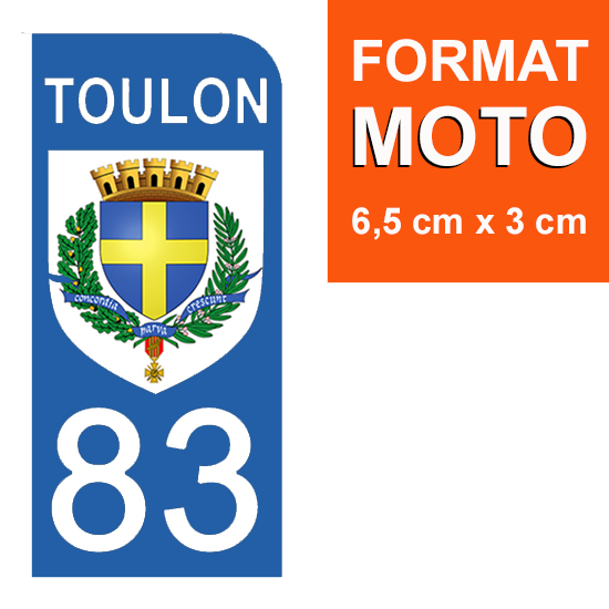 Autocollant Plaque Immatriculation Département 83 - Lot De 2