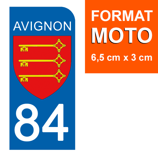 84 VAUCLUSE, AVIGNON - Stickers pour plaque d'immatriculation, disponible pour AUTO et MOTO