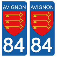 Load the image in the gallery, 84 VAUCLUSE, AVIGNON - License plate stickers, available for AUTO and MOTO