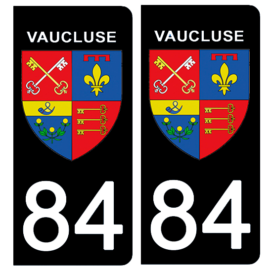 84 VAUCLUSE - Stickers pour plaque d'immatriculation, disponible