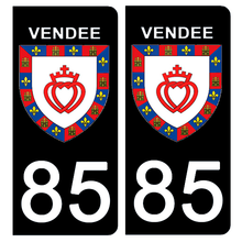 Load the image in the gallery, 85 VENDEE - Stickers for license plate, available for AUTO and MOTO