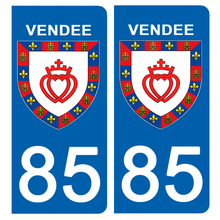 Load the image in the gallery, 85 VENDEE - Stickers for license plate, available for AUTO and MOTO