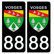 Load the image in the gallery, 88 VOSGES - Stickers for license plate, available for AUTO and MOTO