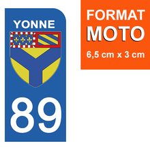 Charger l&#39;image dans la galerie, 89 YONNE - Stickers pour plaque d&#39;immatriculation, disponible pour AUTO et MOTO
