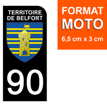Load the image in the gallery, 90 TERRITOIRE DE BELFORT - License plate stickers, available for AUTO and MOTORCYCLE
