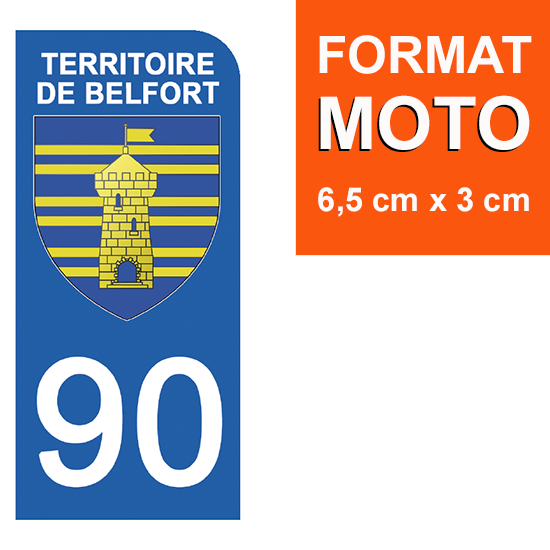 90 TERRITOIRE DE BELFORT - Stickers pour plaque d'immatriculation, disponible pour AUTO et MOTO
