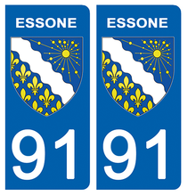 Load the image in the gallery, 91 ESSONE - Stickers for license plate, available for AUTO and MOTO