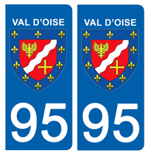 Load the image in the gallery, 95 VAL D'OISE - Stickers for license plate, available for CAR and MOTO