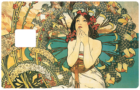 Femme, Art Deco - Sticker pour carte bancaire, disponible en deux formats.