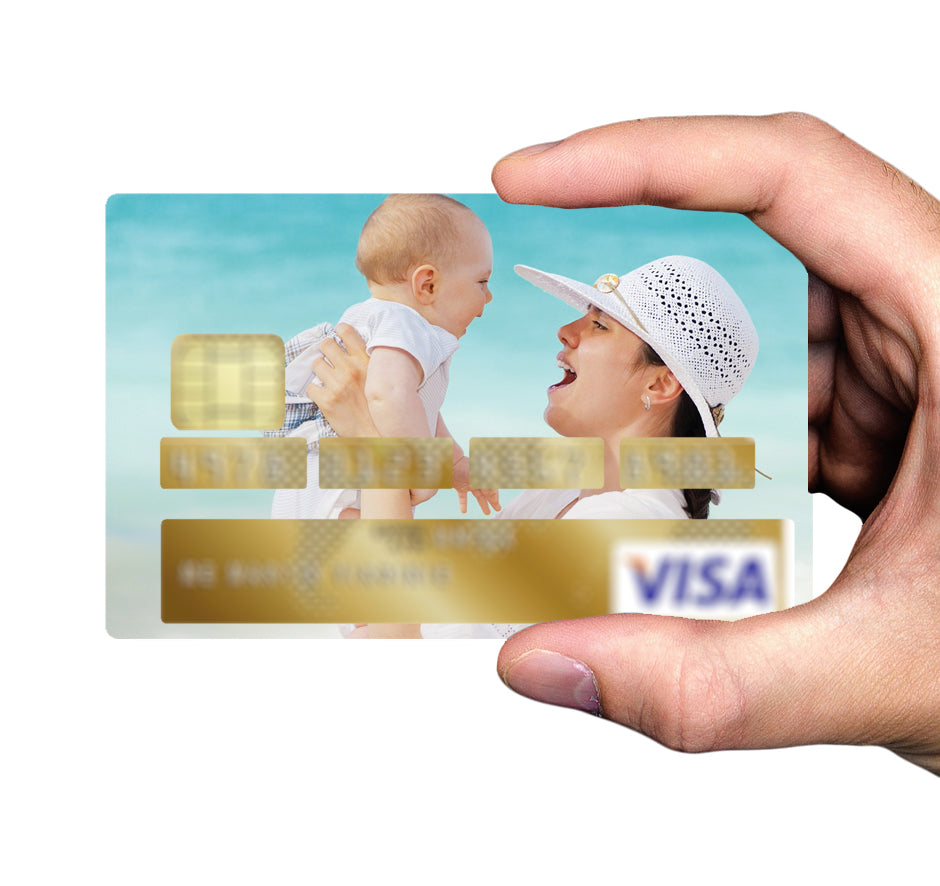 Stickers autocollant personnalisé carte bancaire avec image au choix