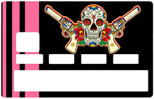 Load the image in the gallery, Catarina Calavera, la santa muorte, black & pink - credit card sticker