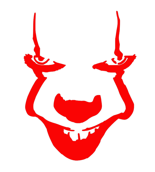 Sticker Clown effrayant, disponible en 10 couleurs