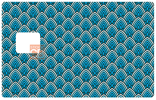 Cone bleu - Sticker pour carte bancaire, disponible en deux formats.