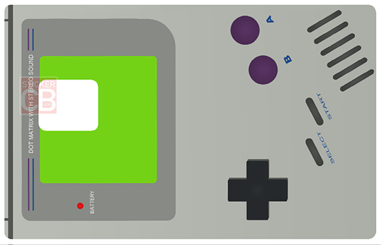 Console de jeux, Game Boy - sticker pour carte bancaire, format US