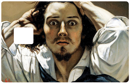 Der Verzweifelte von Gustave Courbet – Kreditkartensticker, erhältlich in zwei Größen.
