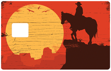 Charger l&#39;image dans la galerie, Cowboy au soleil couchant- sticker pour carte bancaire
