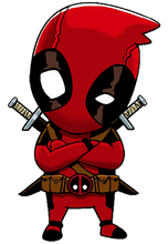 Upload image to gallery, Sticker, Baby on board! Baby Deadpool determined