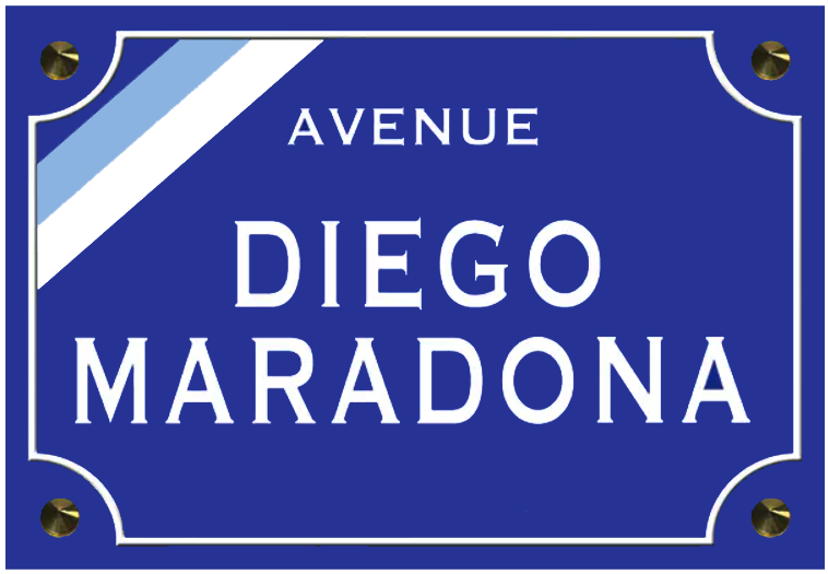 Sticker, plaque de rue, DIEGO MARADONA