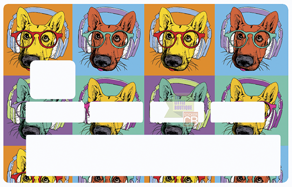 DJ DOG- sticker pour carte bancaire