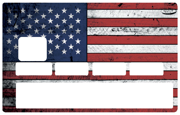 American flag used- sticker pour carte bancaire