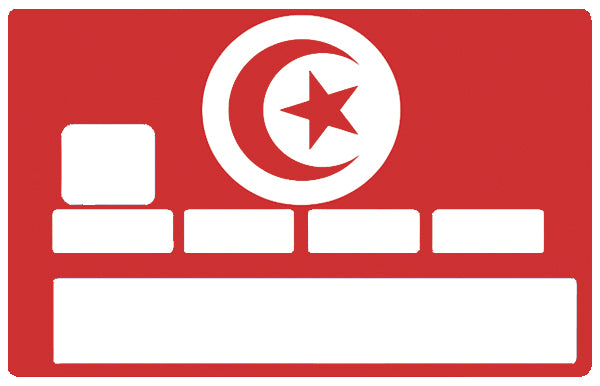 Drapeau de la Tunisie- sticker pour carte bancaire