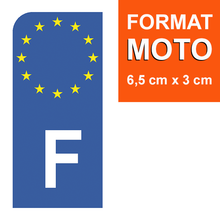 Upload the image to the gallery, 2 Stickers for AUTO EUROBAND license plate - BLACK background