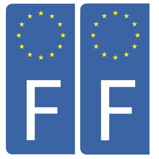 2 Stickers pour plaque d'immatriculation AUTO EUROBAND - fond NOIR